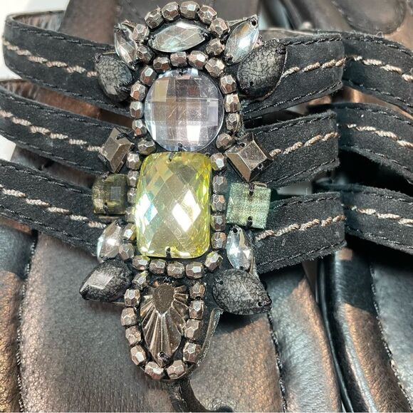 Earth saffron sandal black bling 8.5 NWOT - Picture 3 of 13
